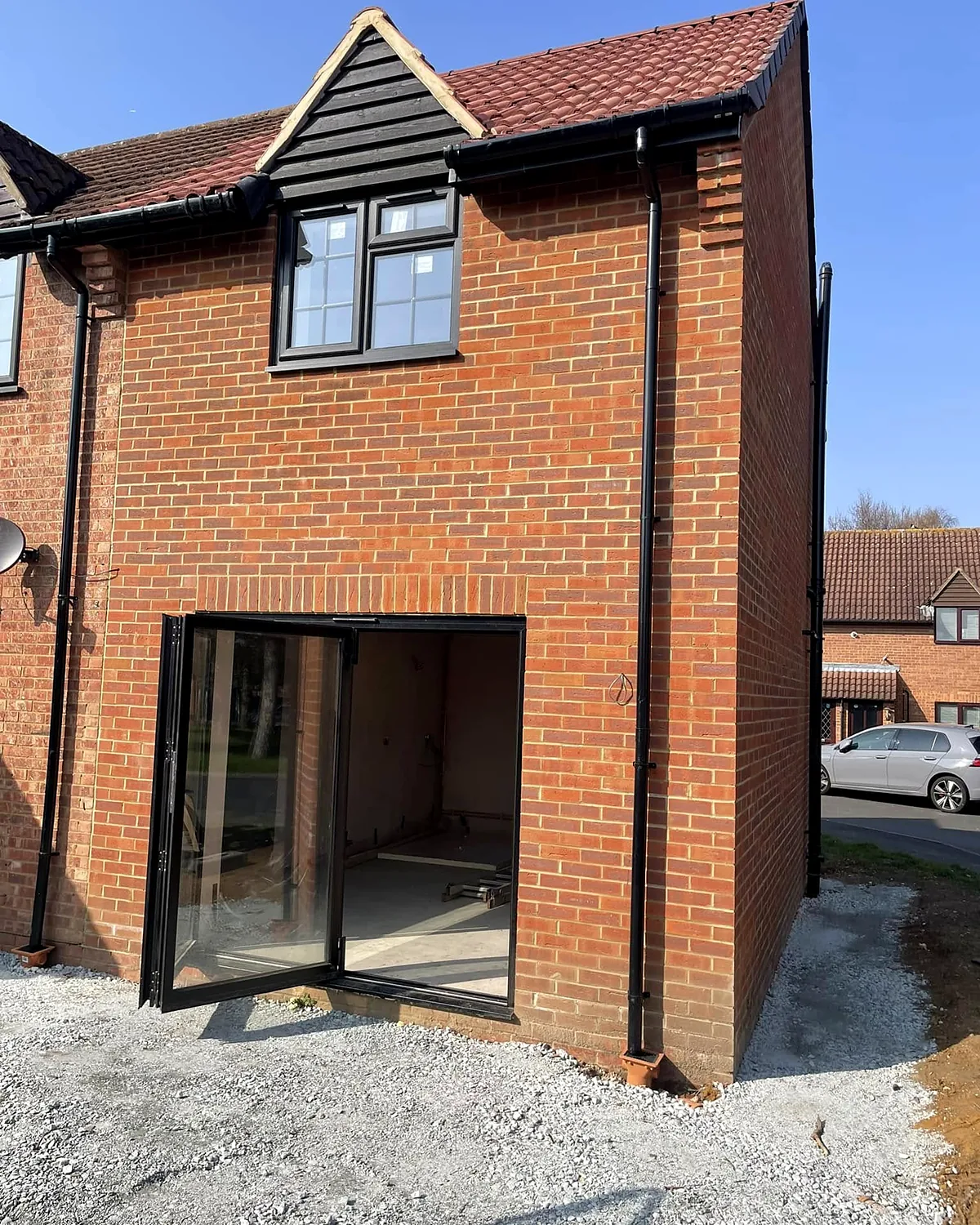 The rear single-storey extension, finished