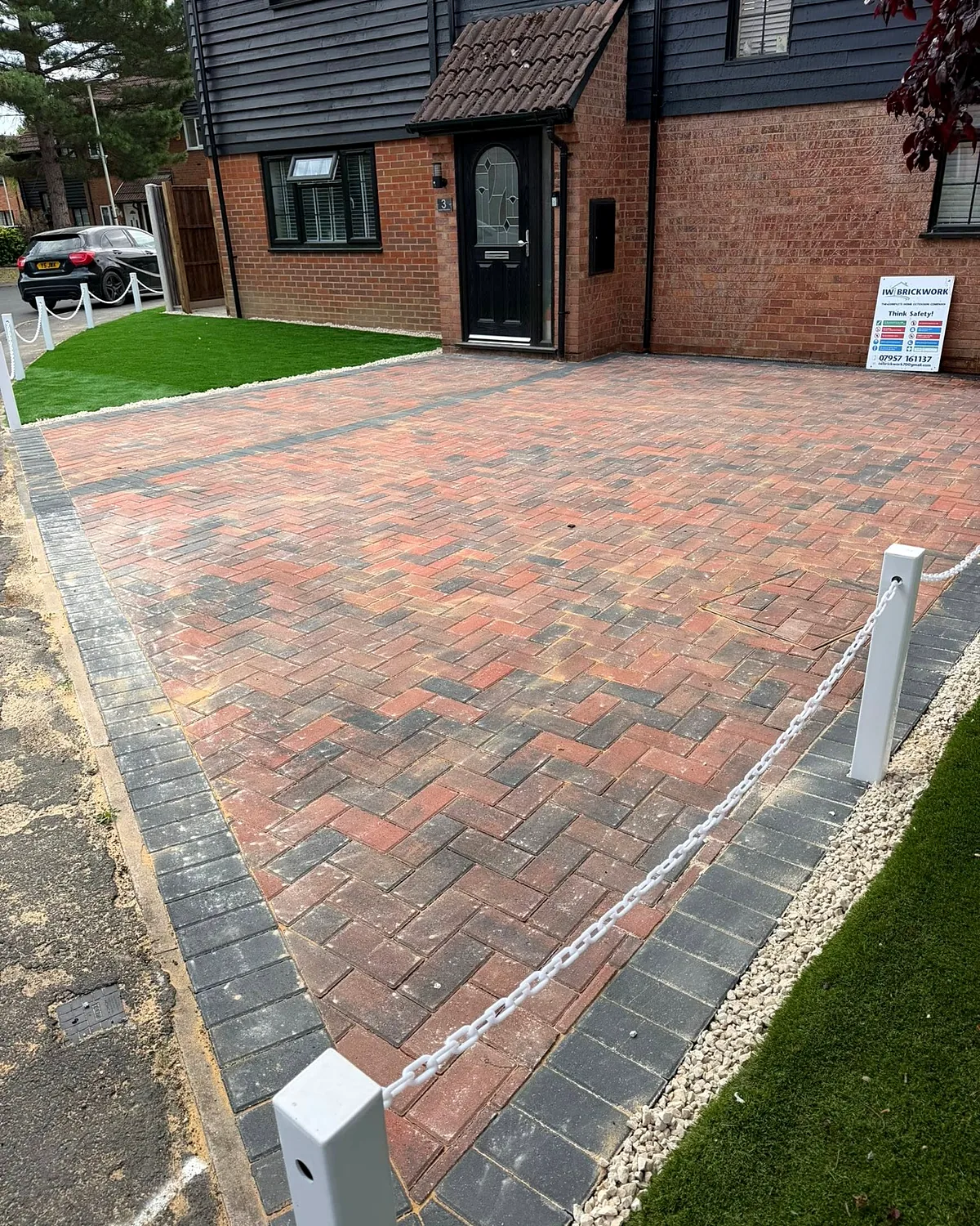 Block paving to the side door