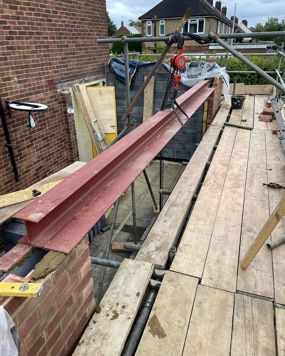 Steel in place over the new opening