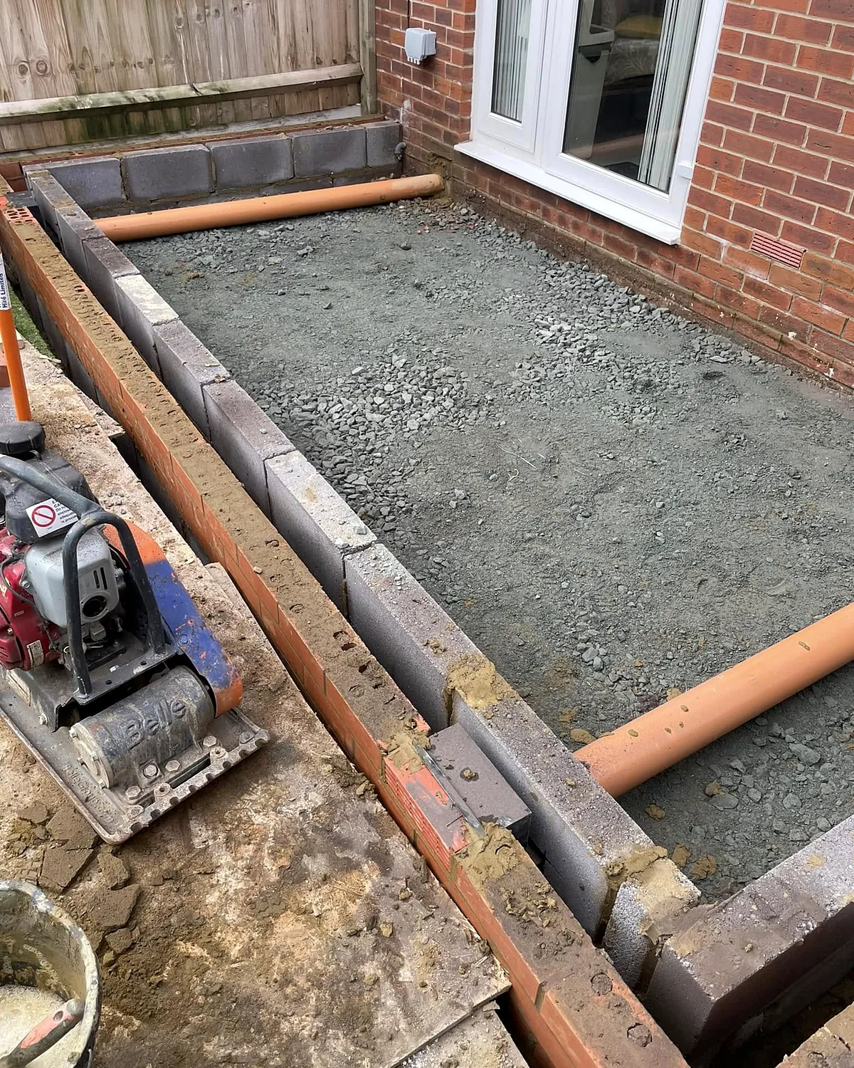 Footings and blockwork going in