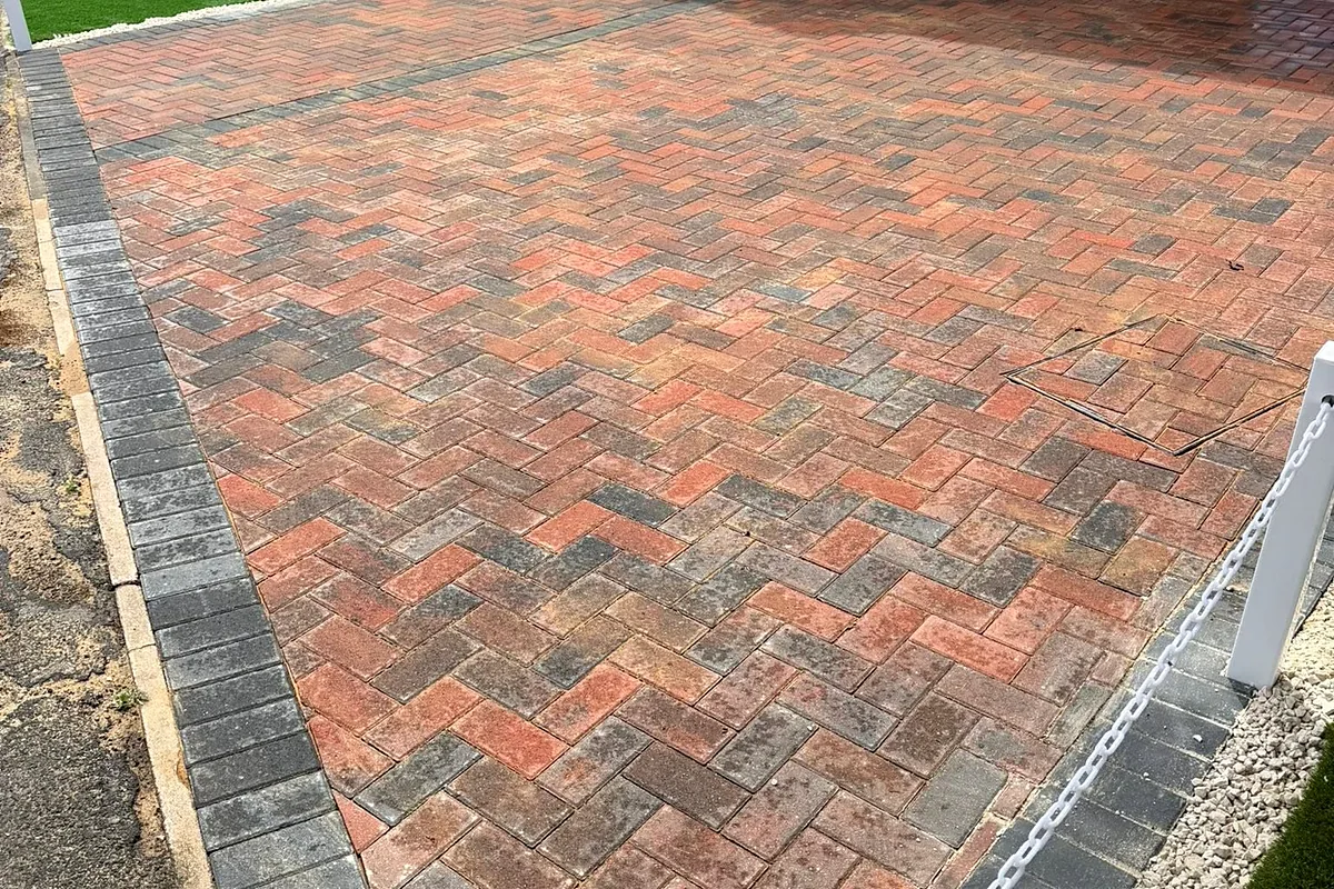 Block paving, lawn and fencing · Cheshunt